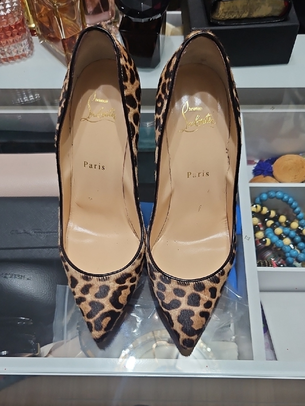 Christian Louboutin Leopard-Print Pointed Toe Pumps - Brown/Black